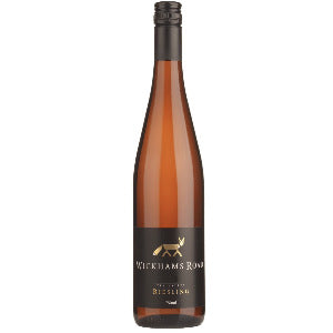 Wine bottle with 'Wickhams Road' label on a white background