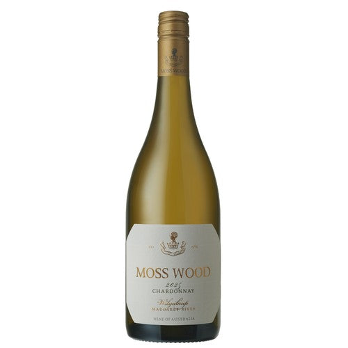 Moss Wood Chardonnay 2025 bottle on white background