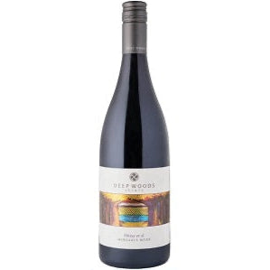 A bottle of Deep Woods Estate Shiraz et al 2023 wine with a label that includes the name of the wine and the years it was produced.
